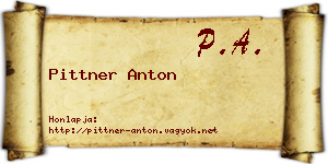 Pittner Anton névjegykártya